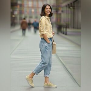 Sperry Candy Boat WM-745 Women’s Sneakers Light Yellow Size 9.5 New With Box